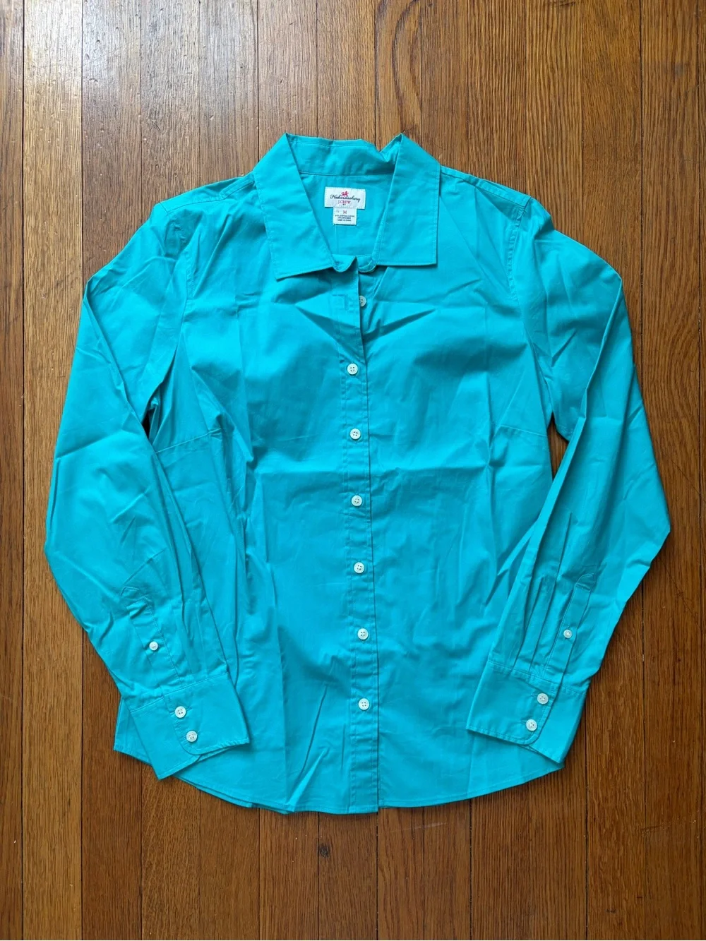 J.Crew Haberdashery Bright Teal Stretch Classic Women's Button-Up Shirt, M, NWT
